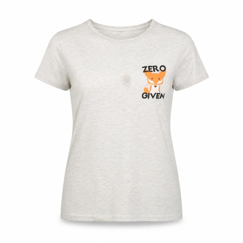 Front view of Golddigga Women's Grey Graphic T-Shirt, size 16
