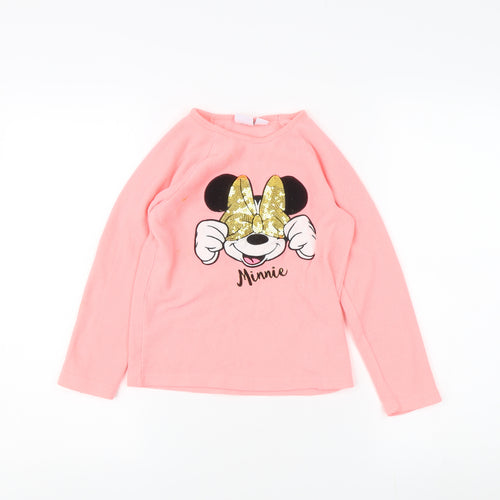 Disney Girls Long Sleeve Pink Minnie Pyjama Top Size 7-8
