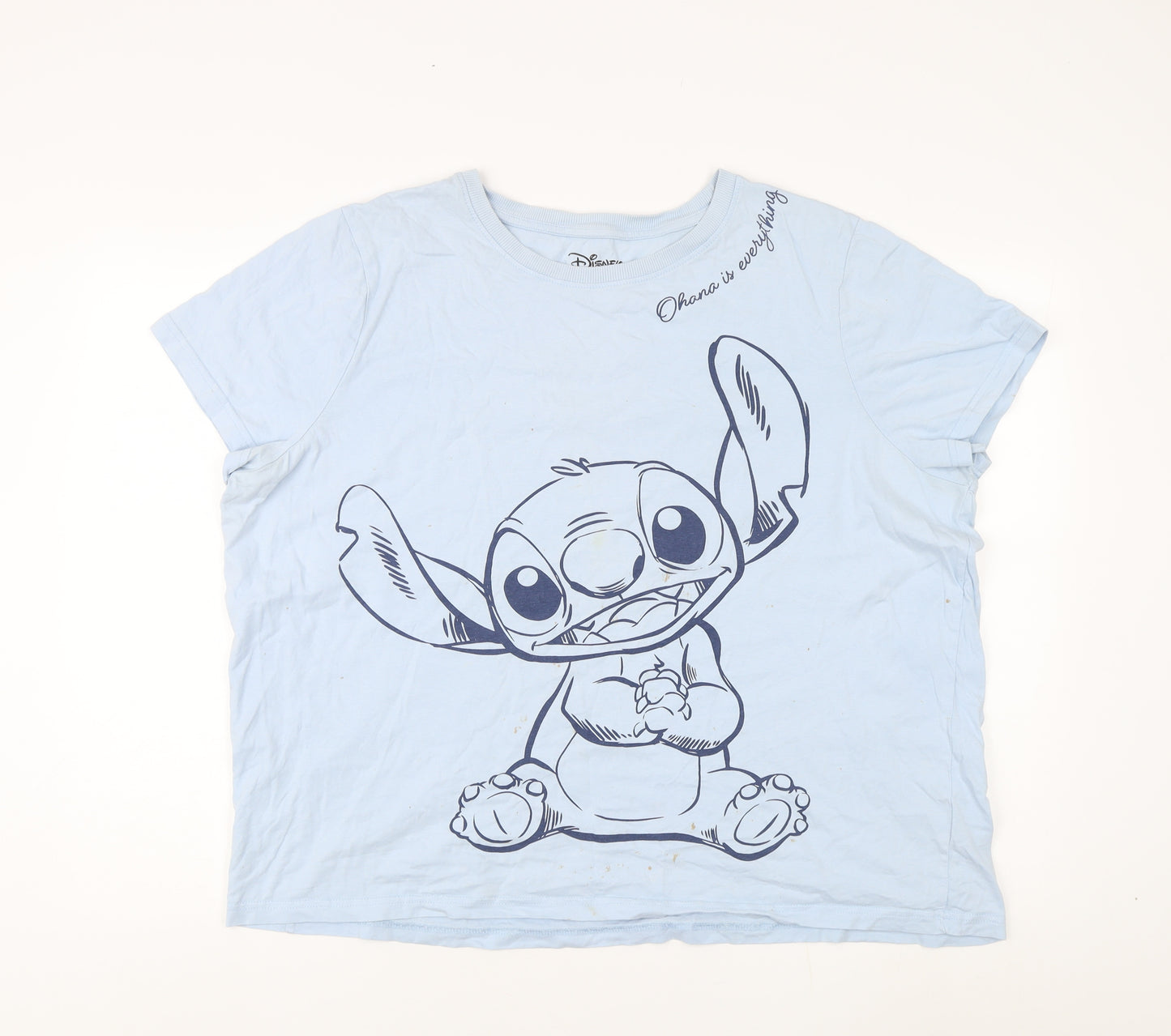 Disney Women's Blue Stitch T-Shirt, Size 22/24, Summer