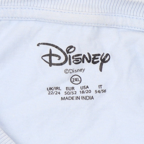 Disney Women's Blue Stitch T-Shirt, Size 22/24, Summer
