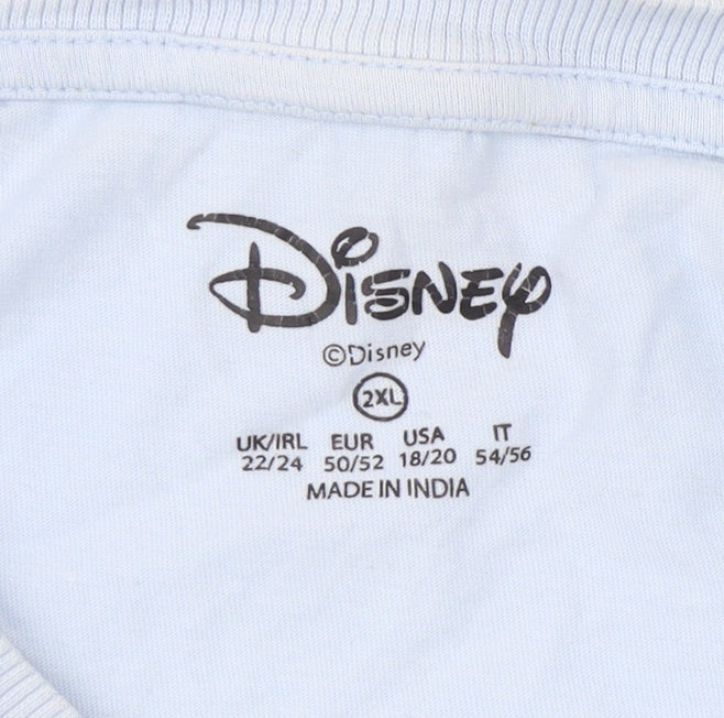 Disney Women's Blue Stitch T-Shirt, Size 22/24, Summer