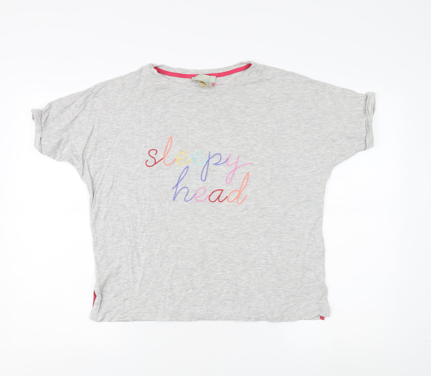 Oasis Women's Grey Basic T-Shirt S Crew Neck Casual