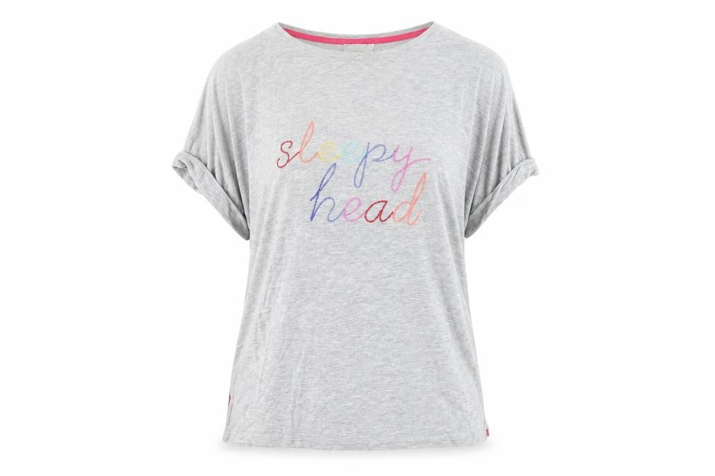 Front view of Oasis Women's Grey Basic T-Shirt S Crew Neck Casual