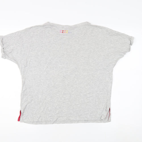 Oasis Women's Grey Basic T-Shirt S Crew Neck Casual