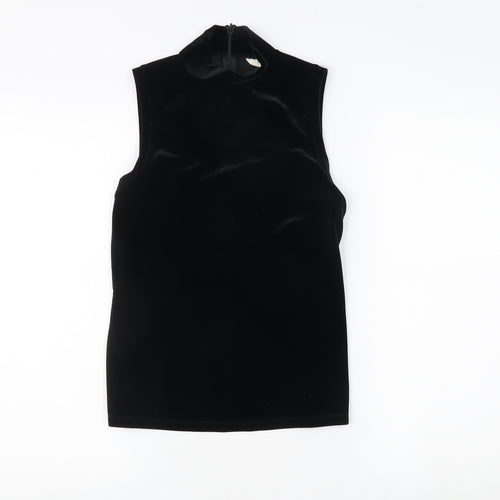 GAP Women's Black Velvet Mock Neck Sleeveless Tank XS