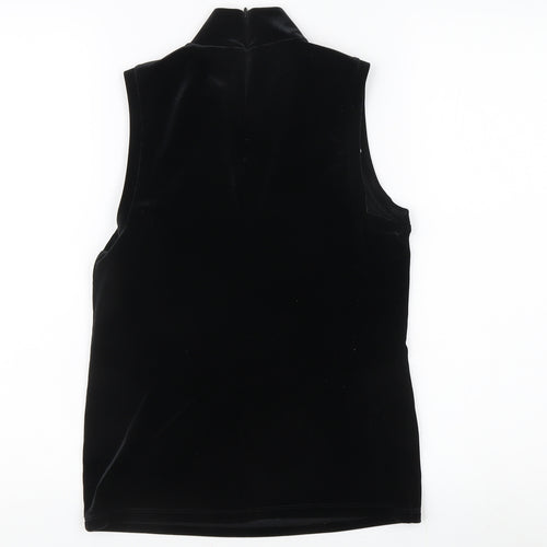 GAP Women's Black Velvet Mock Neck Sleeveless Tank XS
