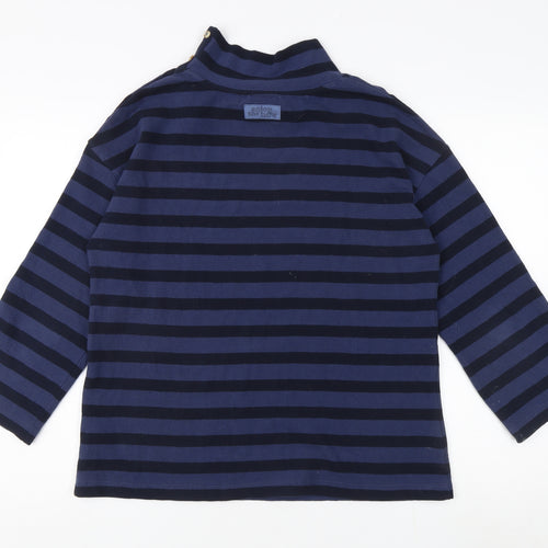 Fat Face Women's Blue Striped Pullover Sweatshirt UK 10