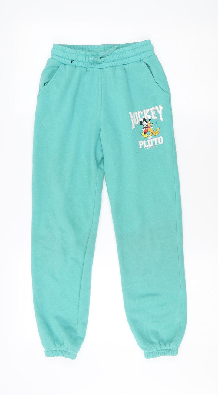 Disney Girls Green Mickey Tracksuit 10-11 Years Casual Fleece