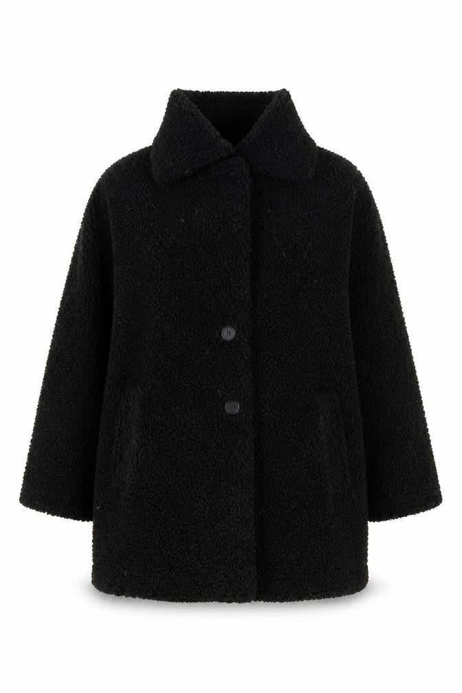 Front view of Capsule Outerwear Women's Black Long Coat, size 18