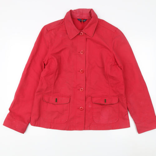Lands' End Women's Red Cotton Jacket M