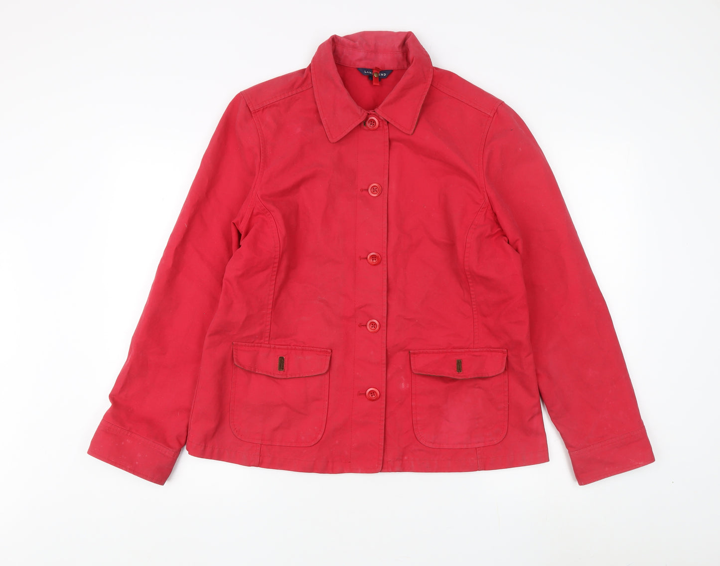 Lands' End Women's Red Cotton Jacket M