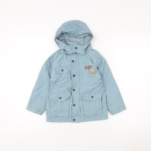Stylish Girls Blue Parka Coat with Hood Size 4 Years