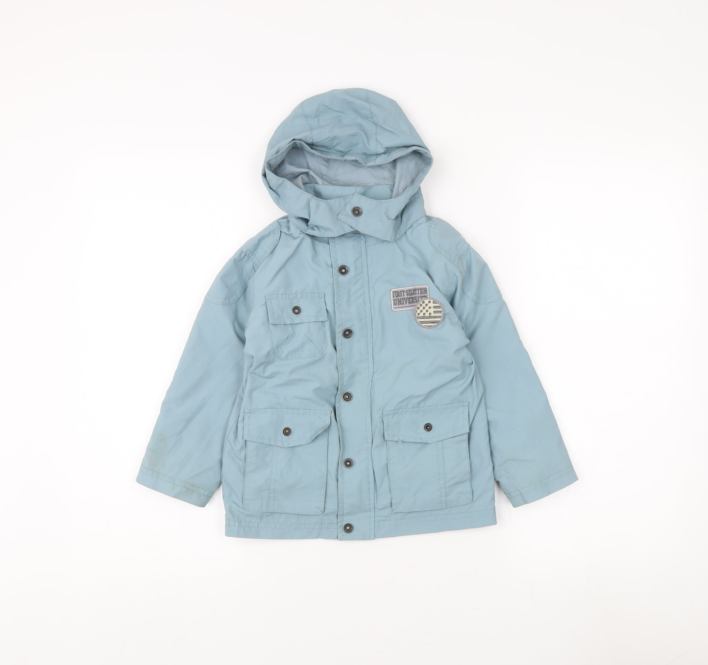 Stylish Girls Blue Parka Coat with Hood Size 4 Years