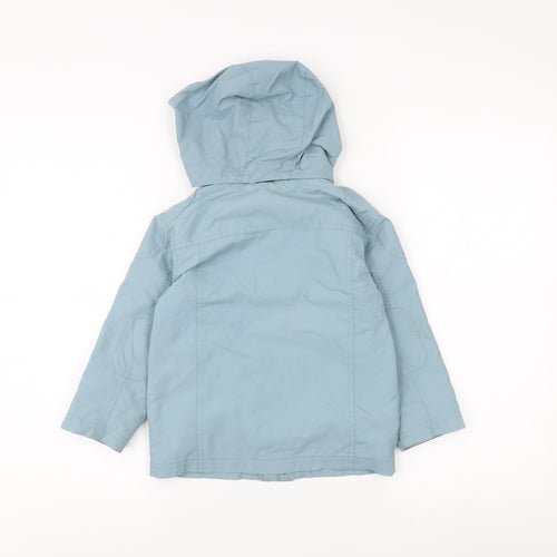 Stylish Girls Blue Parka Coat with Hood Size 4 Years