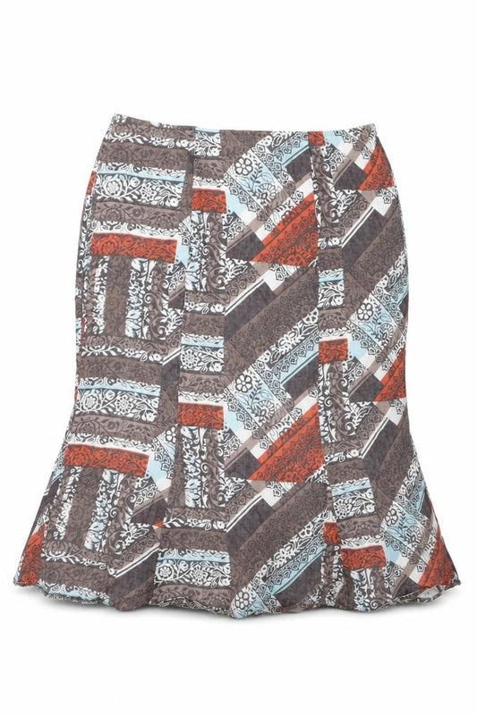 Front view of Country Casuals Women's Multicoloured Geometric Petites Skirt