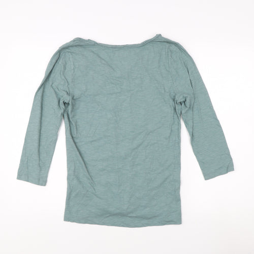 FatFace Women's Blue T-Shirt Size 8 with V-Neck