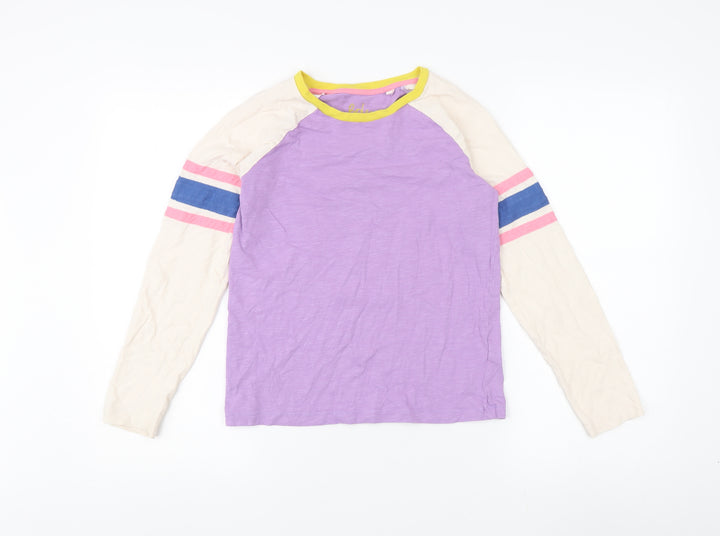 Boden Girls Purple Striped Long Sleeve T-Shirt 11-12 Years