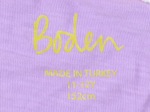 Boden Girls Purple Striped Long Sleeve T-Shirt 11-12 Years