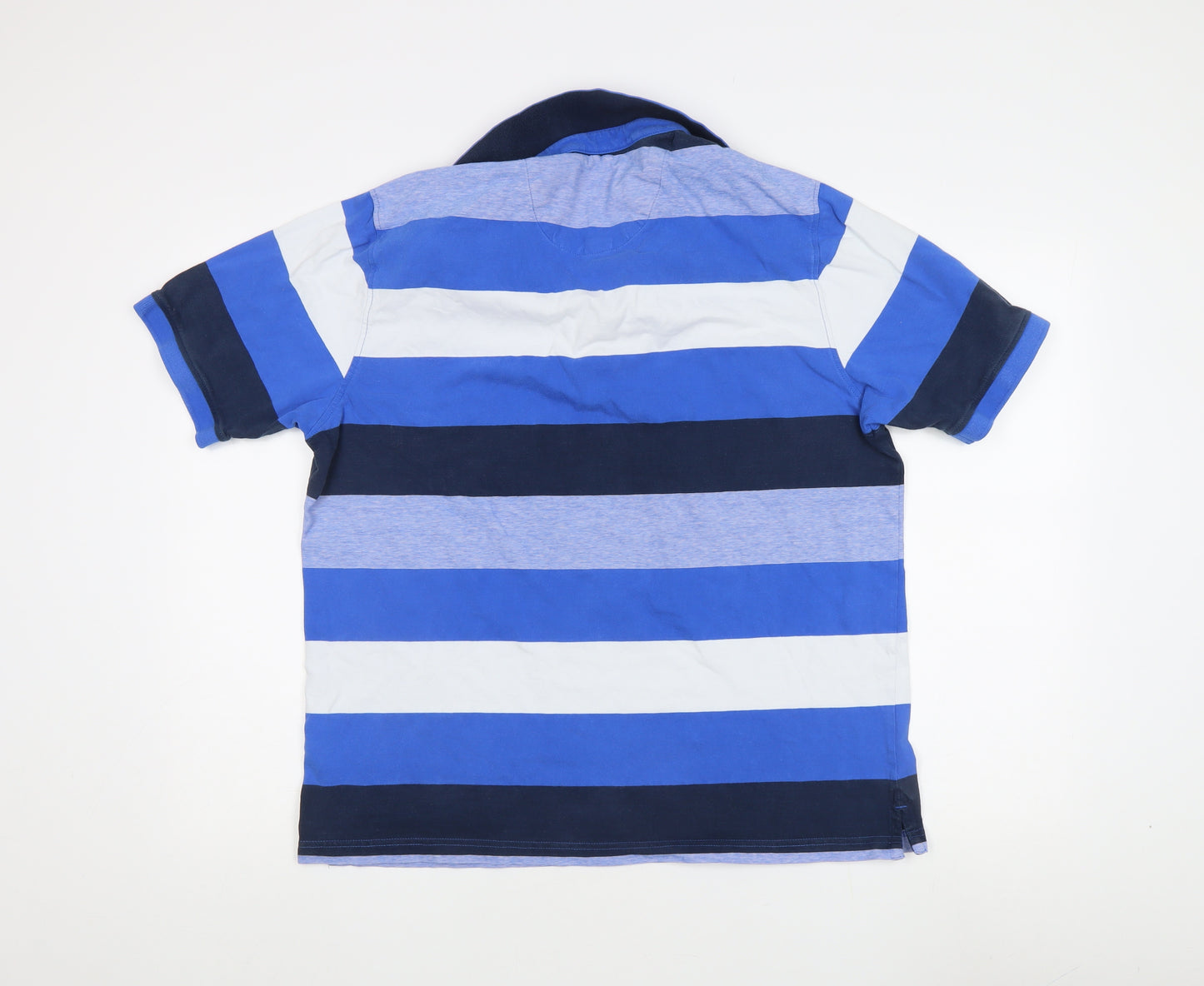 Blue Harbour Men's Blue Striped Polo Shirt L