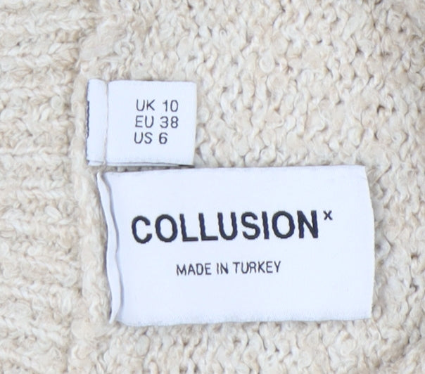 Collusion Women's Beige Button Cardigan Size 10