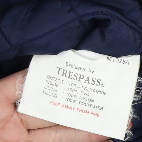 Trespass Men's Blue Hooded Parka Jacket L
