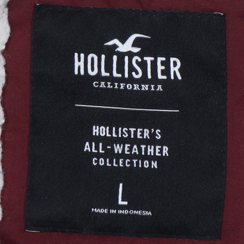 Hollister Men’s Red Parka Jacket L