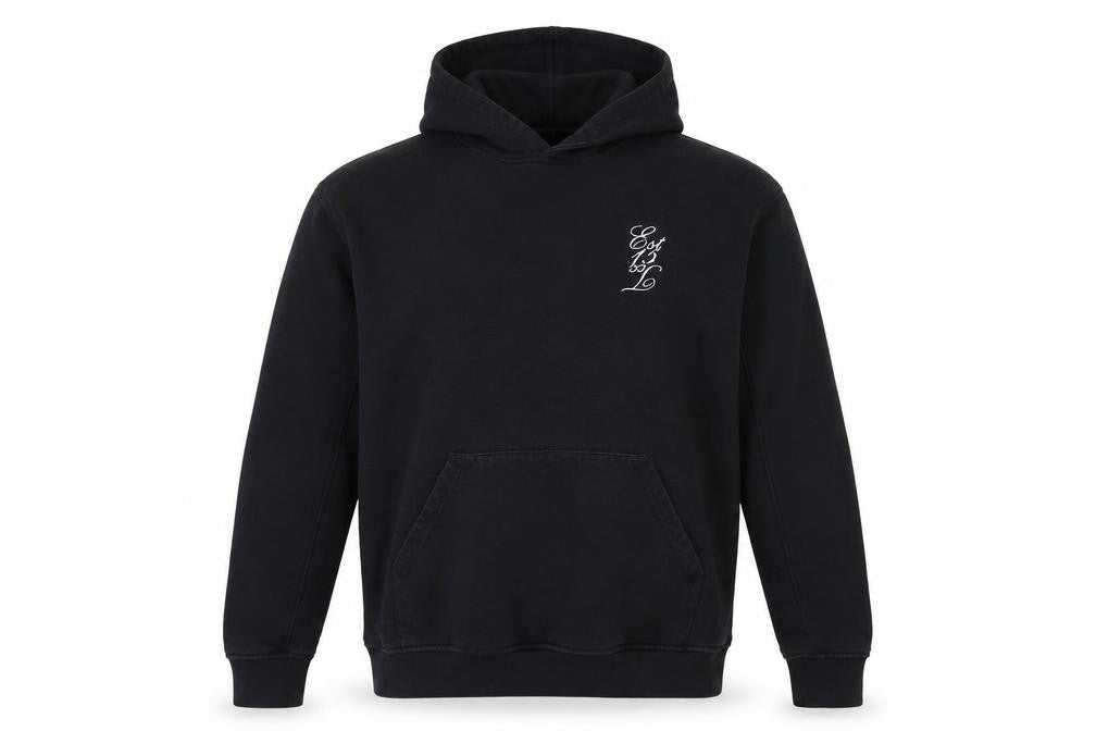 Front view of Couture Men's Black S Pullover Graphic Hoodie