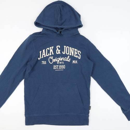 Jack & Jones Men's Blue Hoodie, M, Pullover Style