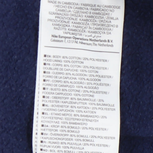 Nike Men's Blue Graphic Pullover Hoodie - Size S