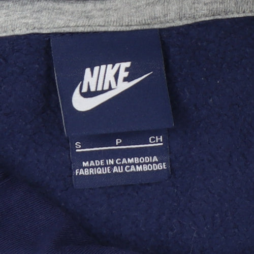 Nike Men's Blue Graphic Pullover Hoodie - Size S