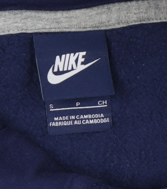 Nike Men's Blue Graphic Pullover Hoodie - Size S