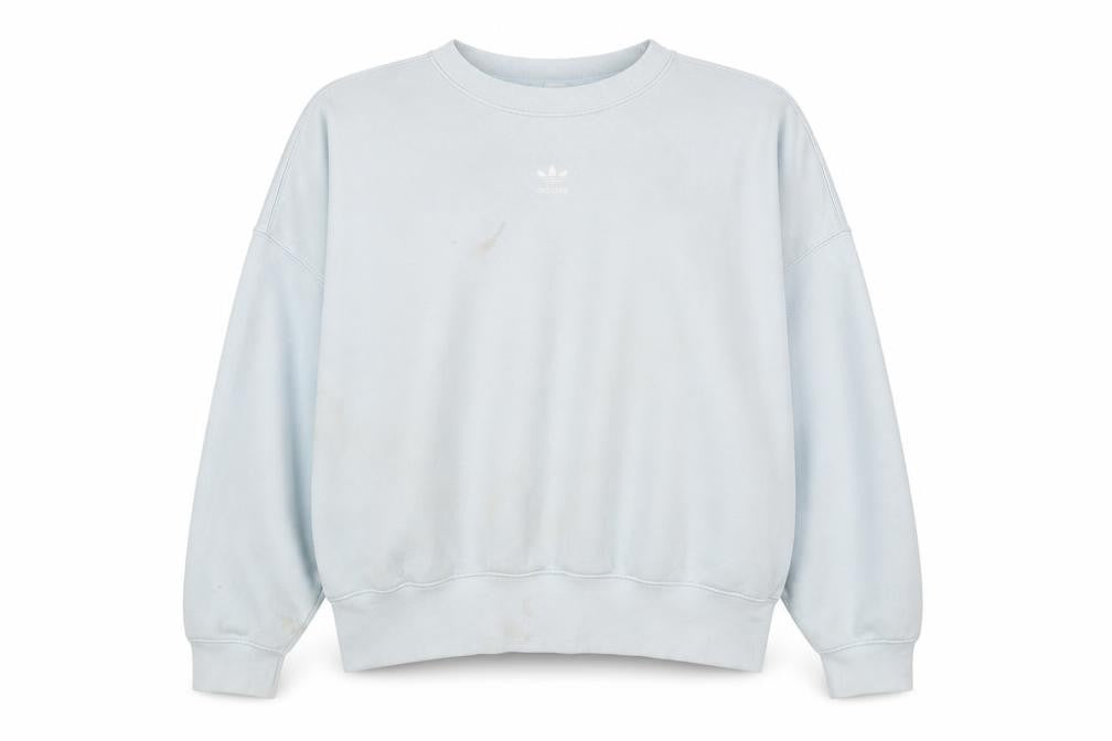 Front view of Adidas Women's Blue Sweatshirt, size 16, Relaxed Fit