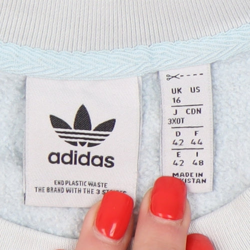 Adidas Women's Blue Sweatshirt Size 16 Relaxed Fit