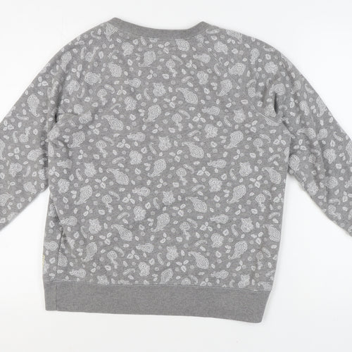 Jack Wills Women's Grey Paisley Pullover Sweatshirt Size 12