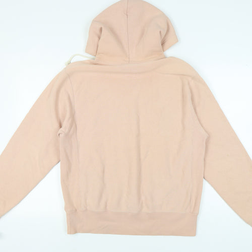 Champion Beige Pullover Hoodie Medium Unisex