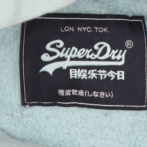 Superdry Women’s Green Hoodie Size 8 Pullover Fleece
