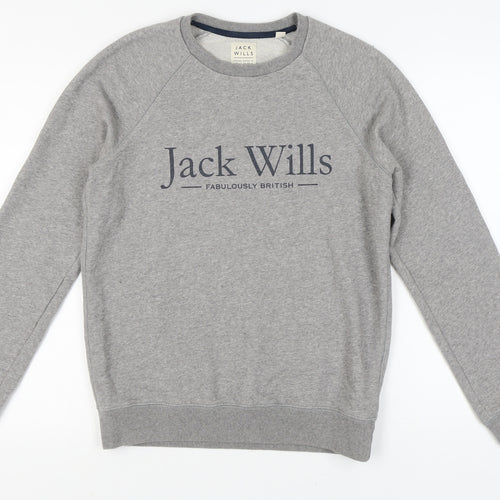 Jack Wills Men's Grey Pullover Sweatshirt, Size S