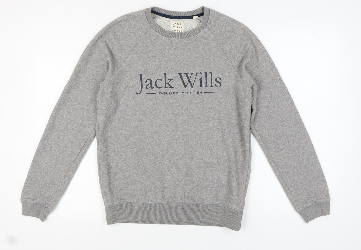 Jack Wills Men's Grey Pullover Sweatshirt, Size S