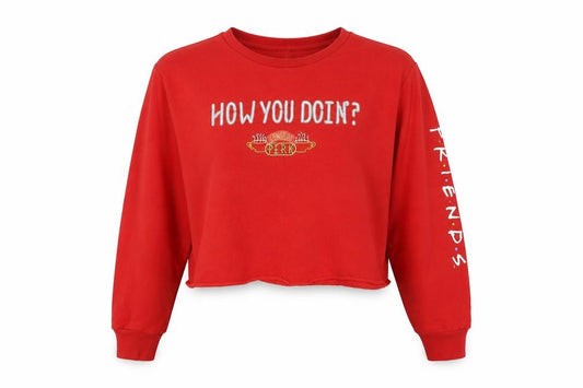 Front view of Friends Women’s Red Pullover Sweatshirt XL Casual