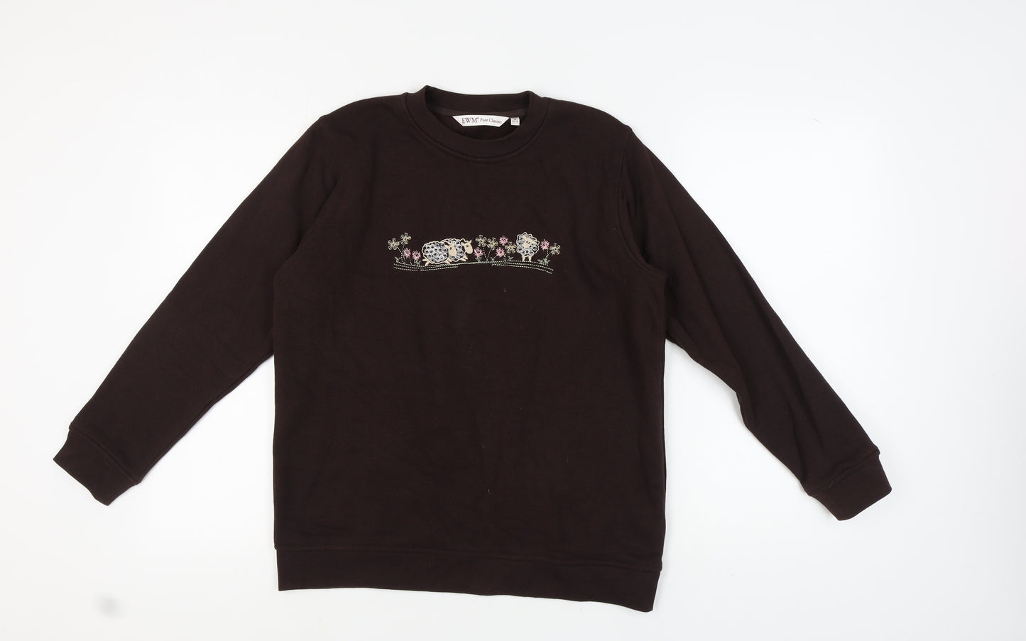 EWM Women's Black Embroidered Sweatshirt, Size M