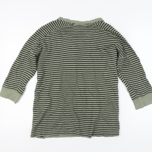 Next Women's Green Striped Sweatshirt, Size 12, Crew Neck