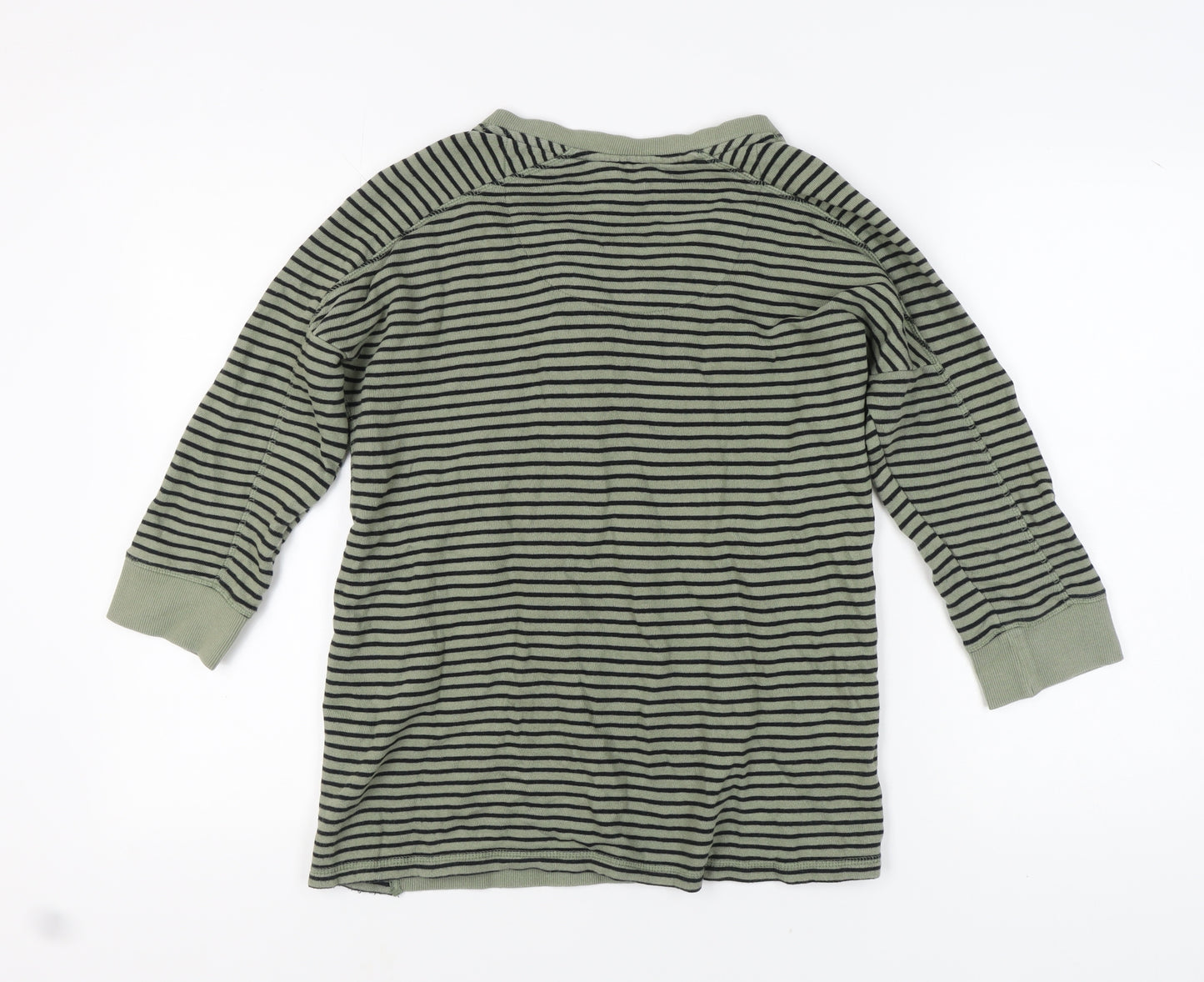 Next Women's Green Striped Sweatshirt, Size 12, Crew Neck