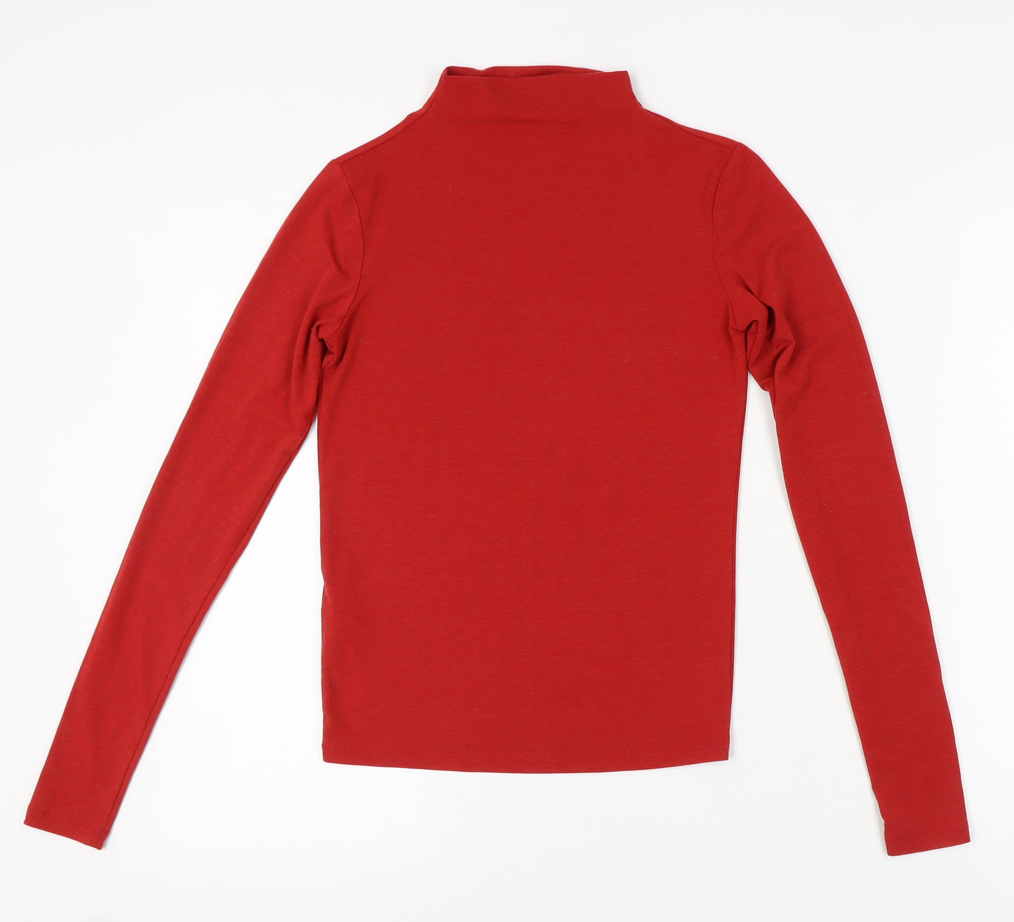 MNG Women's Red Long Sleeve Mock Neck T-Shirt Size 10