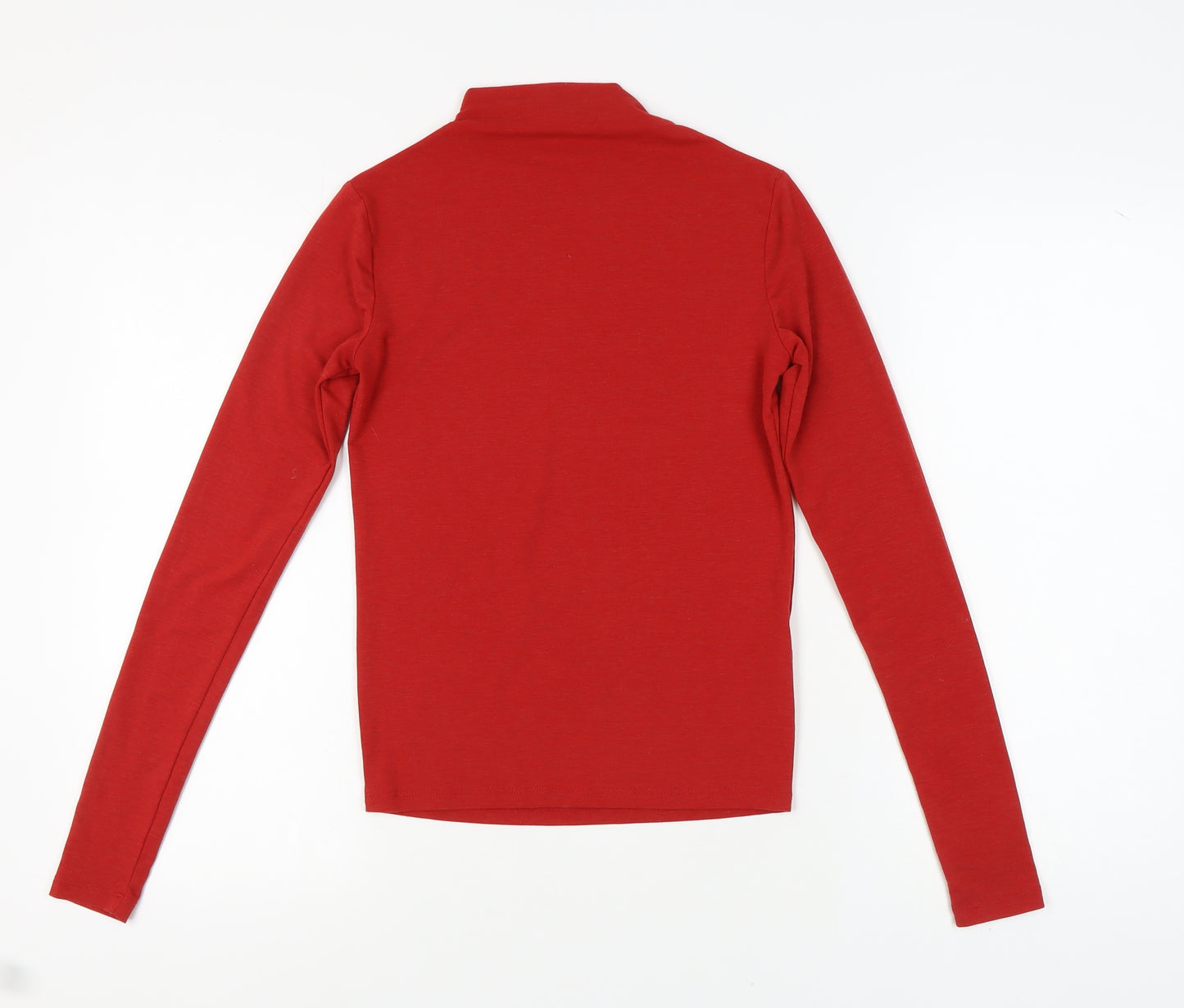 MNG Women's Red Long Sleeve Mock Neck T-Shirt Size 10