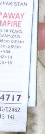 Marks and Spencer Girls Beige Trousers Age 13-14 Flame-Resistant