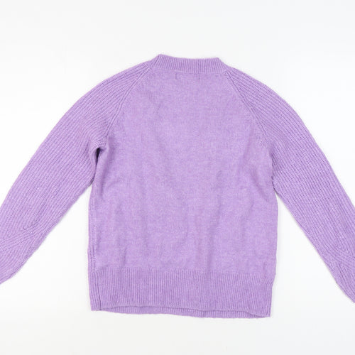 Marks and Spencer Women's Purple Cable-Knit Pullover Jumper XS