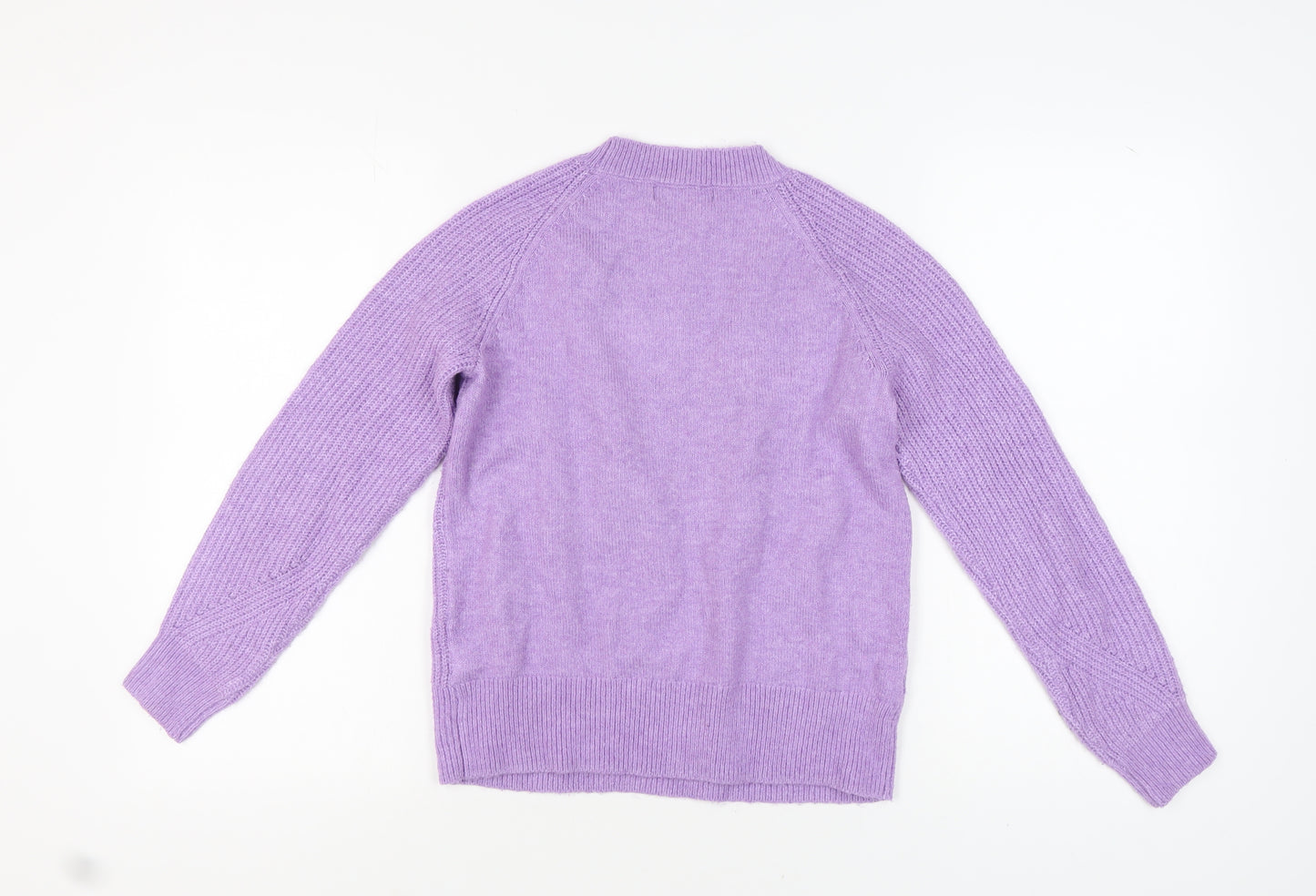Marks and Spencer Women's Purple Cable-Knit Pullover Jumper XS