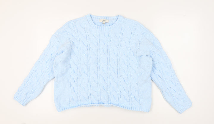 Marks and Spencer Women's Blue Cable-Knit Jumper L