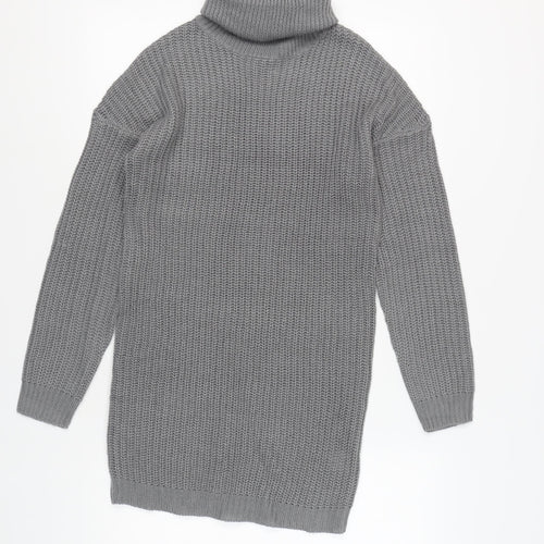 AX Paris Women's Grey Knit Roll Neck Dress S/M