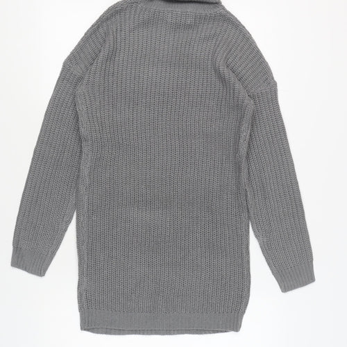AX Paris Women's Grey Knit Roll Neck Dress S/M